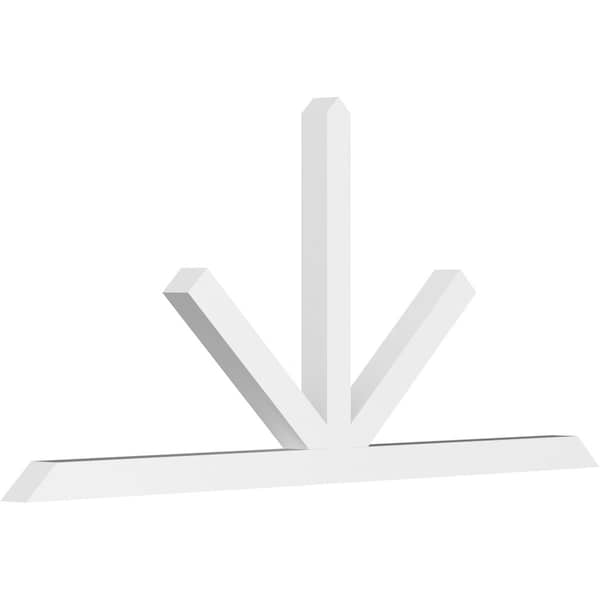 Ekena Millwork Saratoga Architectural Grade PVC Gable Bracket, 96"W x 44"H x 4"D x 4"F, 11/12 Pitch GBP096X44X0404SAR00 - main